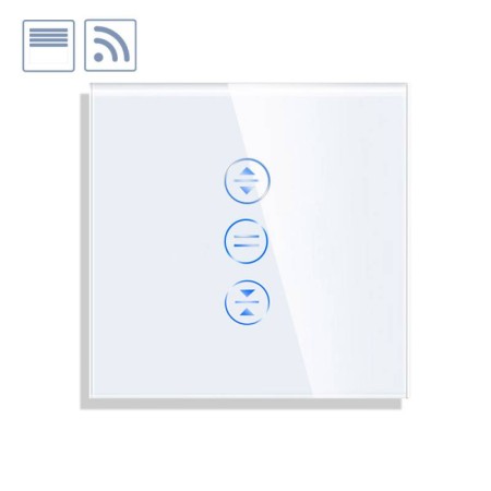 Control de persianas táctil + WiFi KOOB frontal cristal blanco