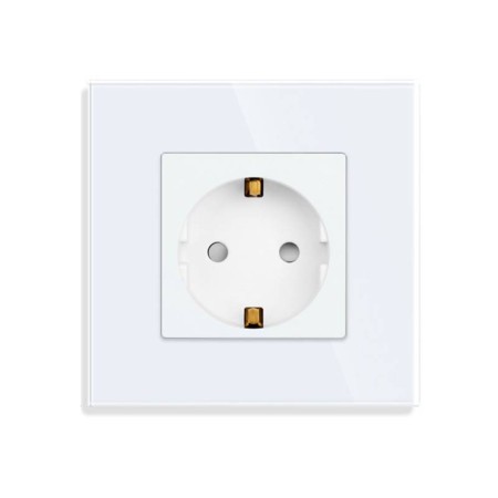 Base enchufe EU 16A KOOB frontal cristal blanco