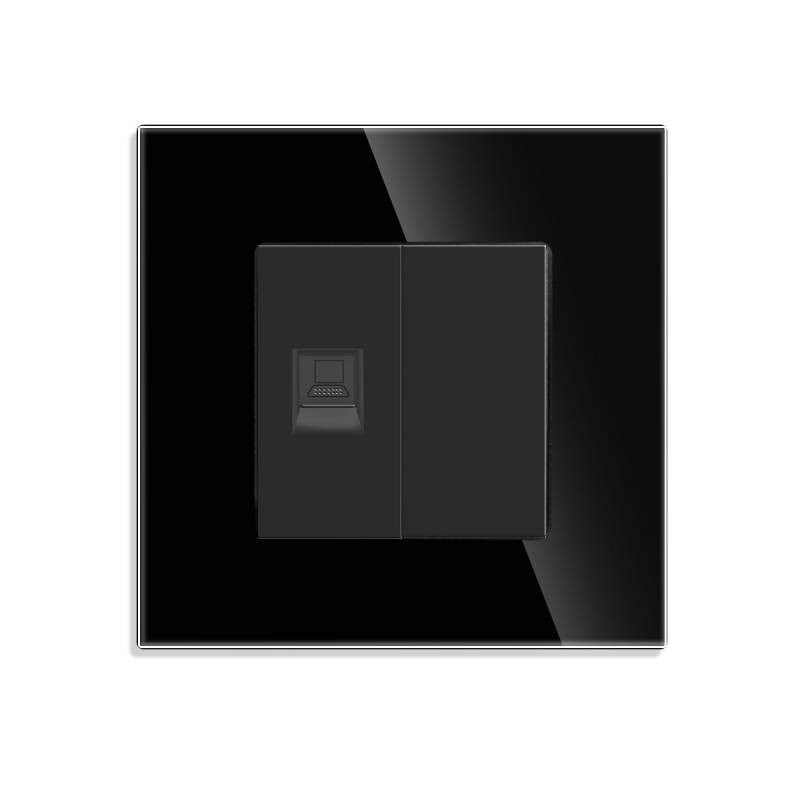 Conector Red RJ45, CAT 6, KOOB frontal negro cristal