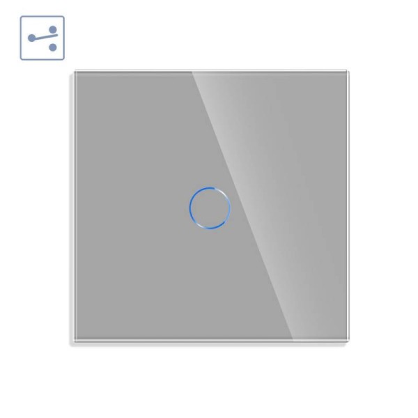 Conmutador táctil KOOB frontal cristal gris