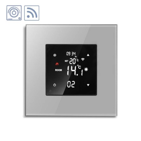 Termostato digital + WiFi, 3 en 1 KOOB frontal cristal gris