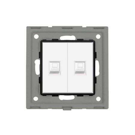 Conector Red 2x RJ45, CAT 6 blanco