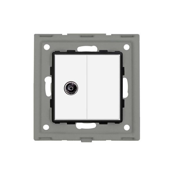 Conector TV blanco + tapa