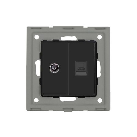 Conector RJ45, CAT6 + TV negro