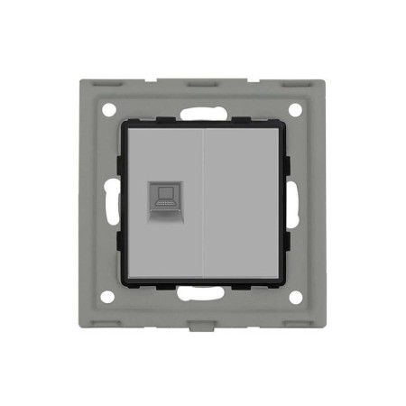 Conector Red RJ45, CAT 6 + tapa gris