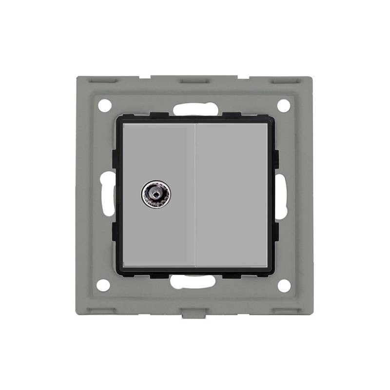 Conector TV + tapa gris