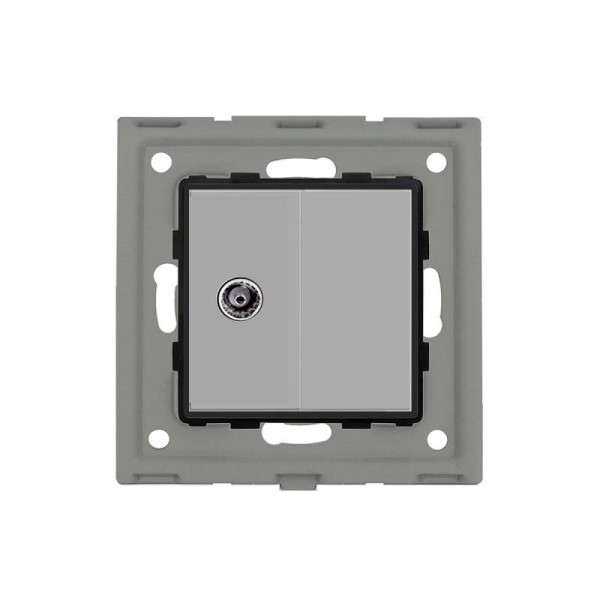 Conector TV + tapa gris