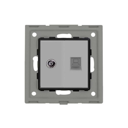 Conector RJ45, CAT6 + TV gris