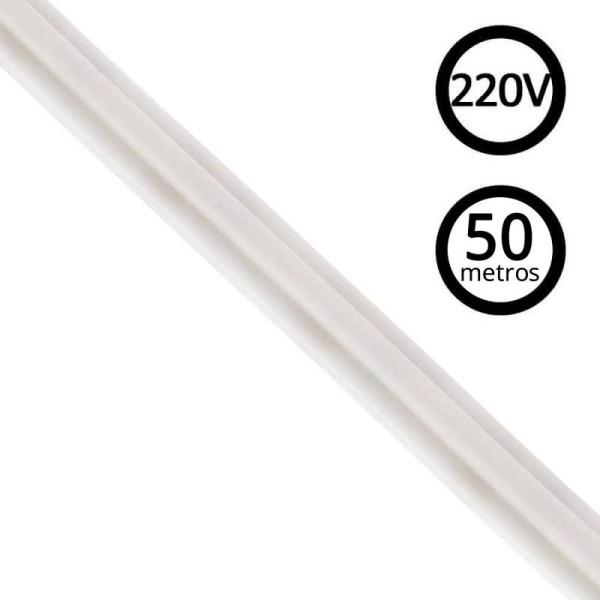 Tira LED 220V Slim COB, 288Led/m, 12W/m, Triac regulable, corte 5cm, carrete 50 metros. Silicona