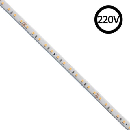 Tira LED 220V Super Slim SMD2835, 120Led/m, 8W/m, Triac regulable, corte 10cm, 1 metro, Silicona