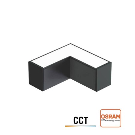 Conector angular METRO, ampliable, 9W, 90º, 3CCT, negro
