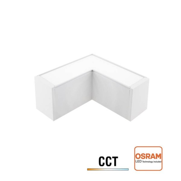 Conector angular METRO, ampliable, 9W, 90º, 3CCT, blanco