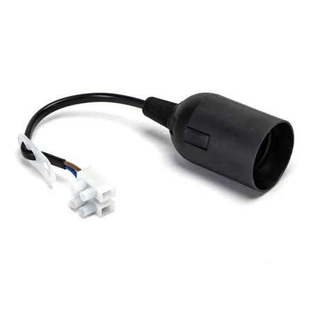 Portalámparas casquillo E27 negro con cable