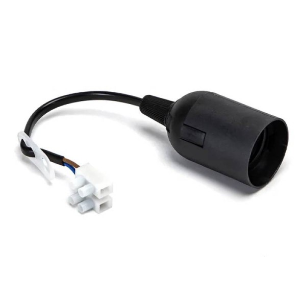 Portalámparas casquillo E27 negro con cable
