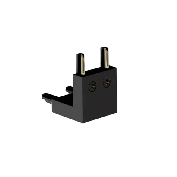 Conector L vertical Carril SLIM 48V, negro