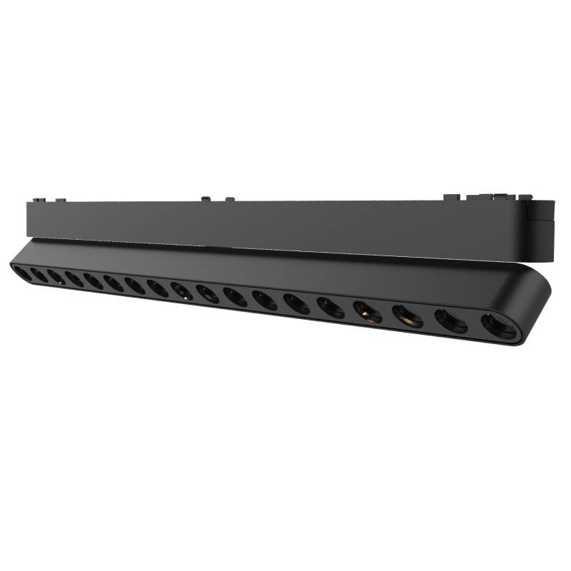 Foco carril SNOW SLIM 378mm Basculante 48V, 18W, 24º, negro