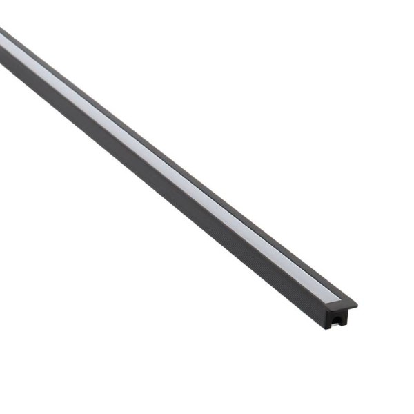 KIT - Perfil XIZOR con cubierta de silicona para tiras LED, 1 metro, negro