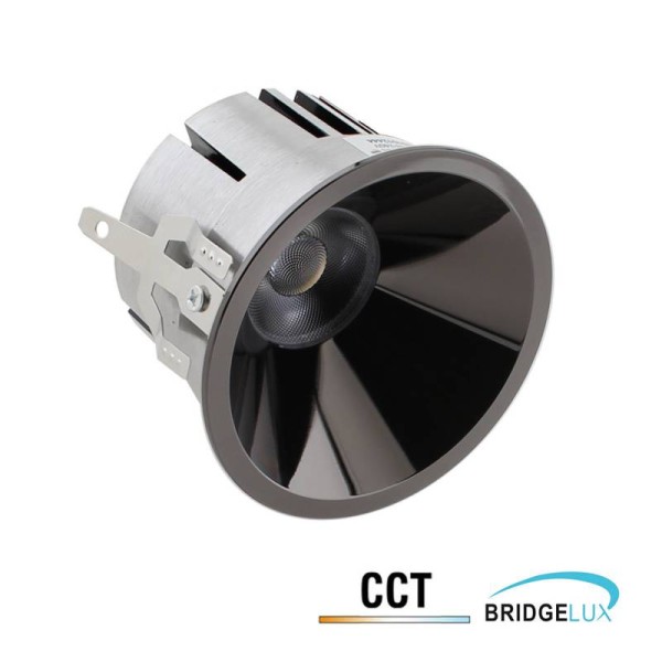 Downlight Led MOOK BRIDGELUX Chip, 12W, UGR 19, 24º, 3CCT, negro cromo