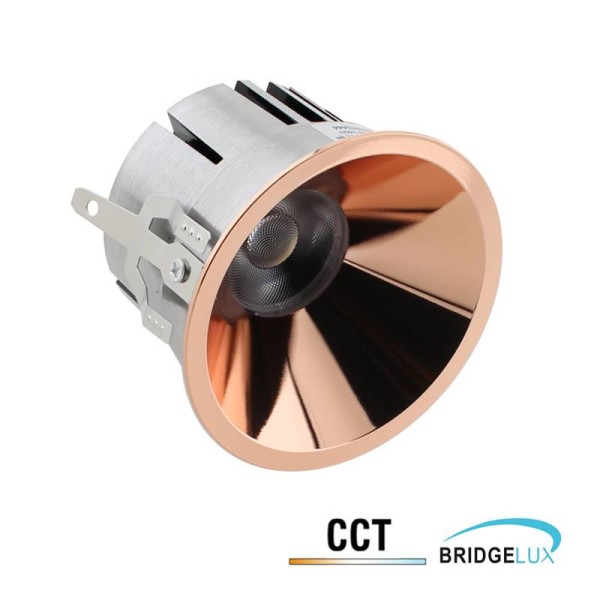 Downlight Led MOOK BRIDGELUX Chip, 12W, UGR 19, 24º, 3CCT, copper