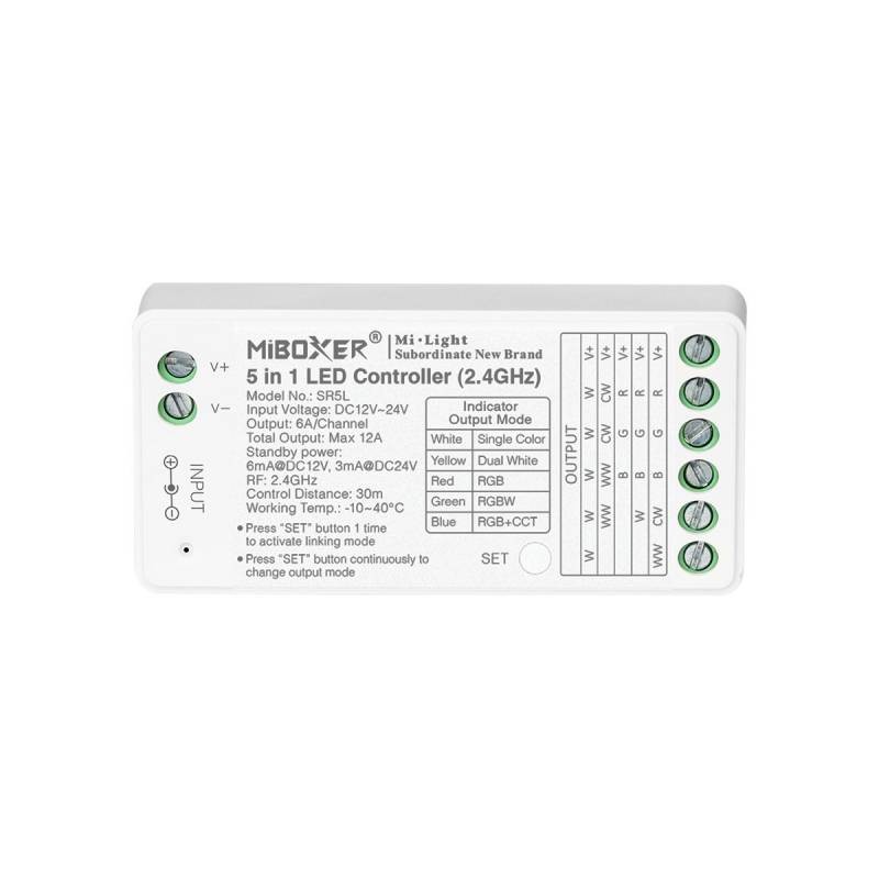 Controlador 2.4G RF, DC12-24V, 12A, 3 en 1 RGB+RGBW+RGBCCT, bajo consumo