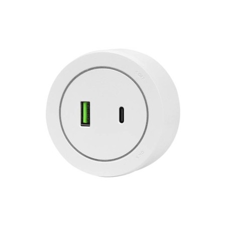 Cargador USB A+B 2,1A para carril KOOB, blanco