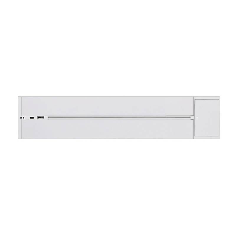 Carril base con interruptor 32A, cargador USB A+C+C, 40cm, blanco