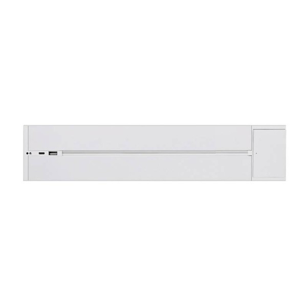 Carril base con interruptor 32A, cargador USB A+C+C, 40cm, blanco