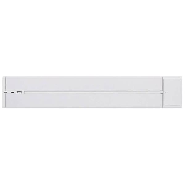 Carril base con interruptor 32A, cargador USB A+C+C, 50cm, blanco