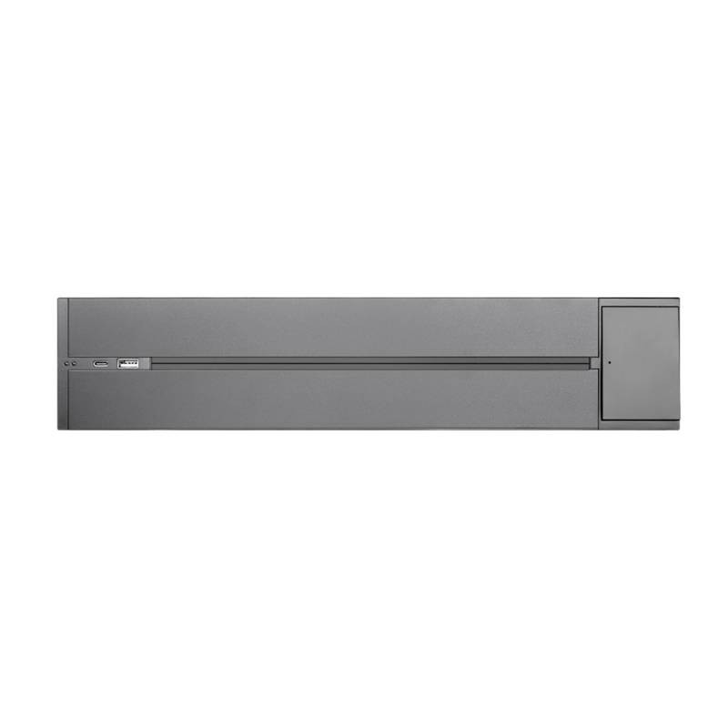 Carril base con interruptor 32A, cargador USB A+C+C, 40cm, gris