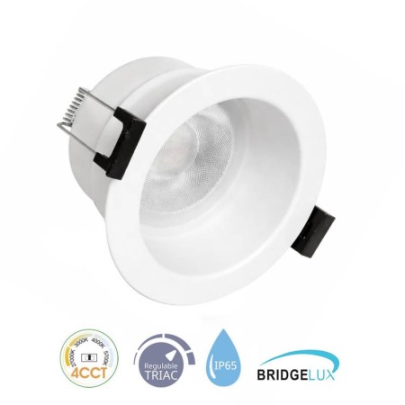 Downlight Led LUCERNA BRIDGELUX Chip, 8W, UGR 19, 36º, IP65, TRIAC, 4CCT, blanco