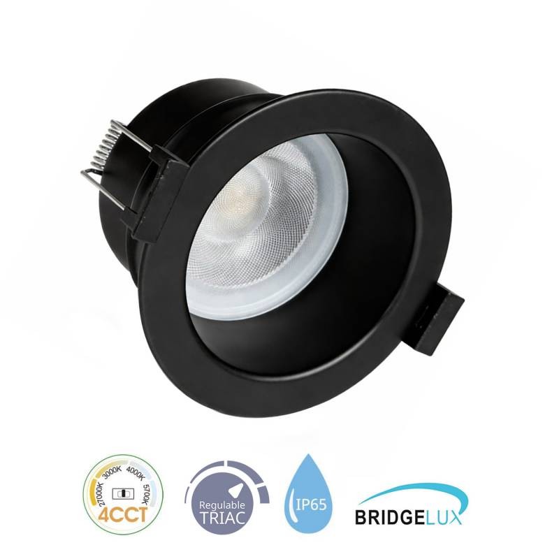Downlight Led LUCERNA BRIDGELUX Chip, 8W, UGR 19, 36º, IP65, TRIAC, 4CCT, negro
