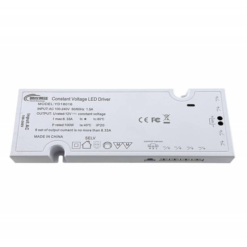 Fuente de alimentación DC12V/100W/8,33A, 9 salidas, sensor control