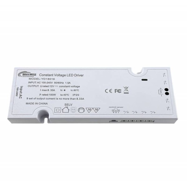 Fuente de alimentación DC12V/100W/8,33A, 9 salidas, sensor control
