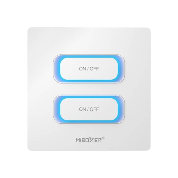 Interruptor inteligente doble WiFi + 2.4G, blanco