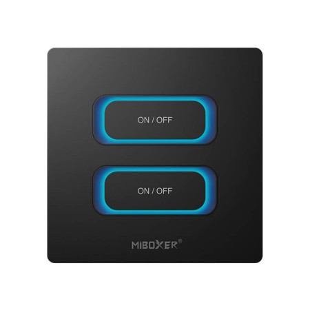 Interruptor inteligente doble WiFi + 2.4G, negro
