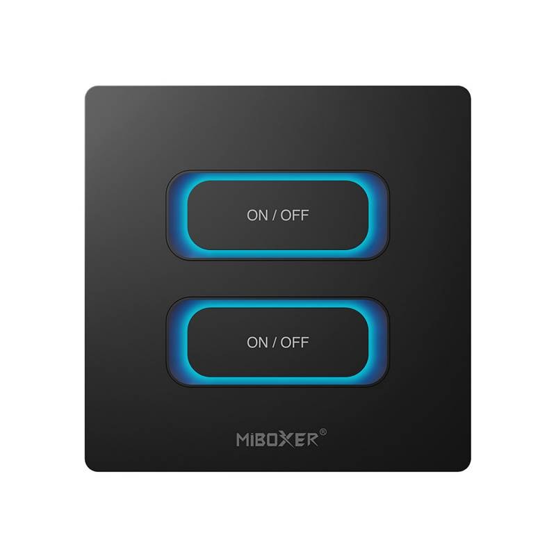 Interruptor inteligente doble WiFi + 2.4G, negro