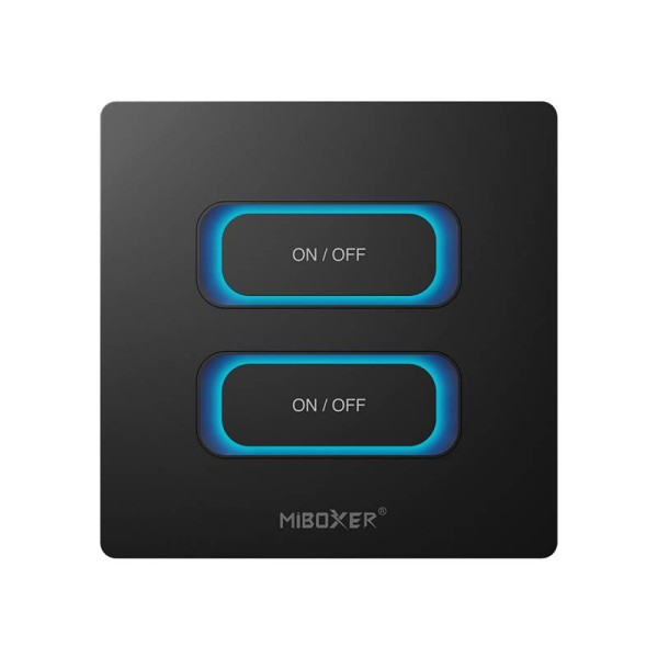 Interruptor inteligente doble WiFi + 2.4G, negro