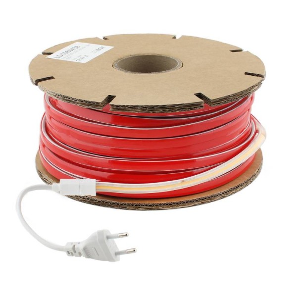 Tira LED 220V COB, 240Led/m, 10W/m, Triac regulable, corte 10cm, , carrete 50 metros