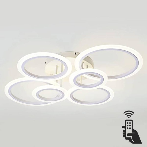 Luminaria CYCLE 75W 6 Aros Blanca CCT Regulable 0-10V con Mando y WiFi