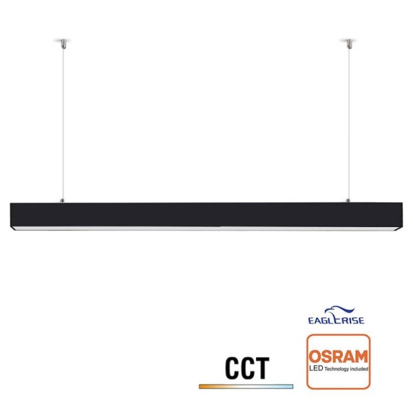 Lámpara colgante / superficie NEXO, ampliable, 40W, 120cm, 3CCT, negro