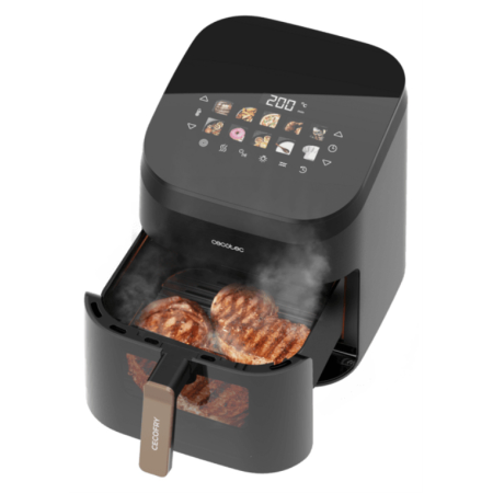 Cecotec Cecofry&Grill Smokin 6500 Sencillo 6,5 L Independiente 2200 W Freidora de aire caliente Negro, Marrón