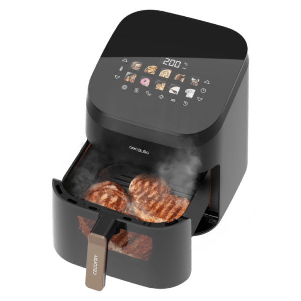 Cecotec Cecofry&Grill Smokin 6500 Sencillo 6,5 L Independiente 2200 W Freidora de aire caliente Negro, Marrón