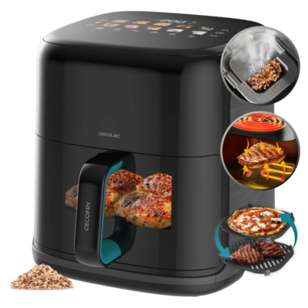 Cecotec Cecofry&Grill SmokinPrime 6500 Sencillo 6,5 L Independiente 2200 W Freidora de aire caliente Negro