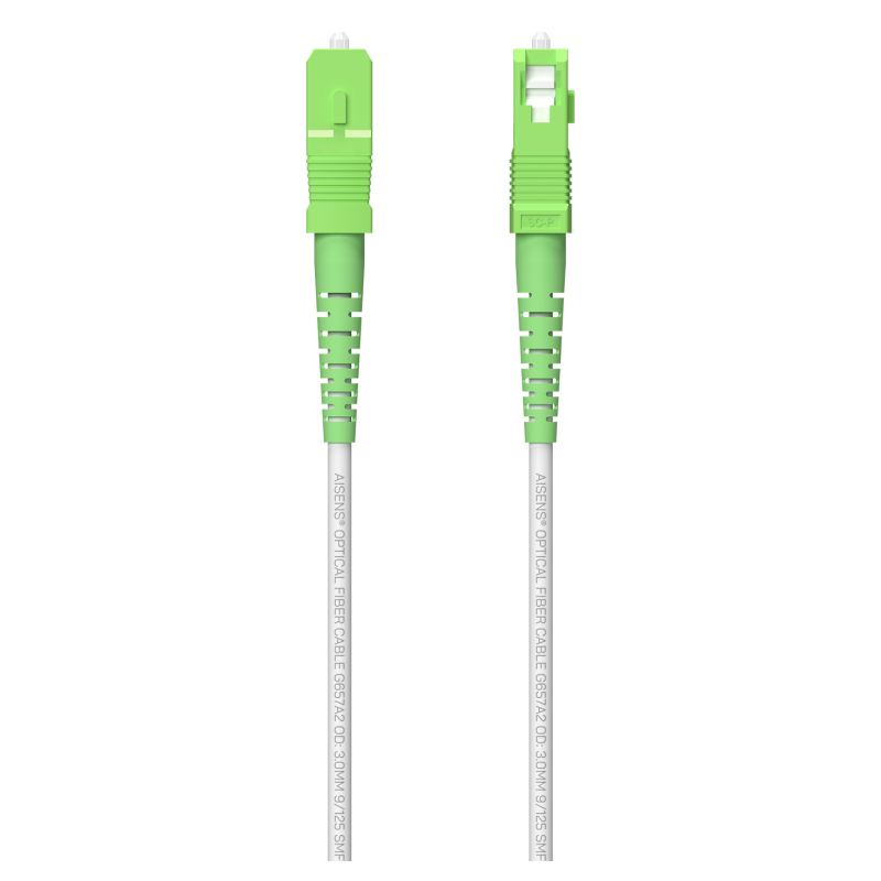 AISENS Cable Fibra Óptica Latiguillo G657A2 3.0 9/125 SMF Simplex CPR DCA LSZH, SC/APC-SC/APC, Blanco, 250 m