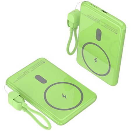 Leotec Power Bank inalámbrico 5000mAh 20W Verde
