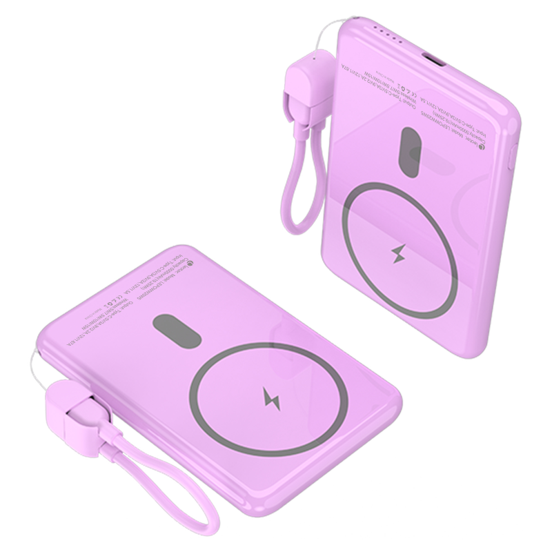 Leotec Power Bank inalámbrico 5000mAh 20W Rosa