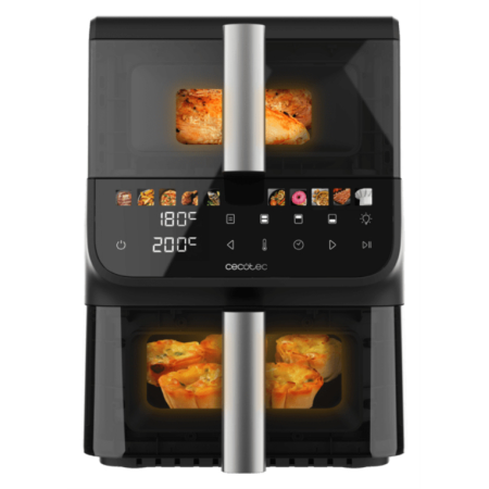 Cecotec Cecofry DuoLevel 10000 DuoSize Window Doble 10 L Independiente 2000 W Freidora de aire caliente Negro