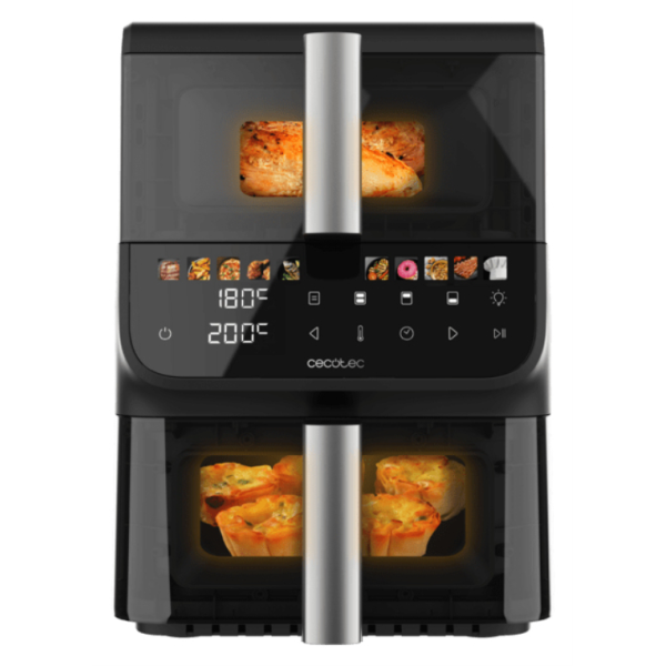 Cecotec Cecofry DuoLevel 10000 DuoSize Window Doble 10 L Independiente 2000 W Freidora de aire caliente Negro