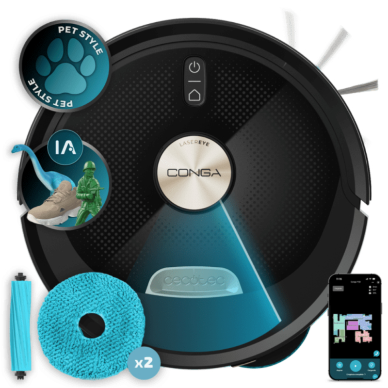 Cecotec Conga M100 Spin AI Negro