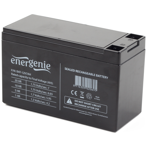 Gembird BAT-12V7AH - USV-Akku - 1 x 7 Ah Sealed Lead Acid (VRLA) 12 V